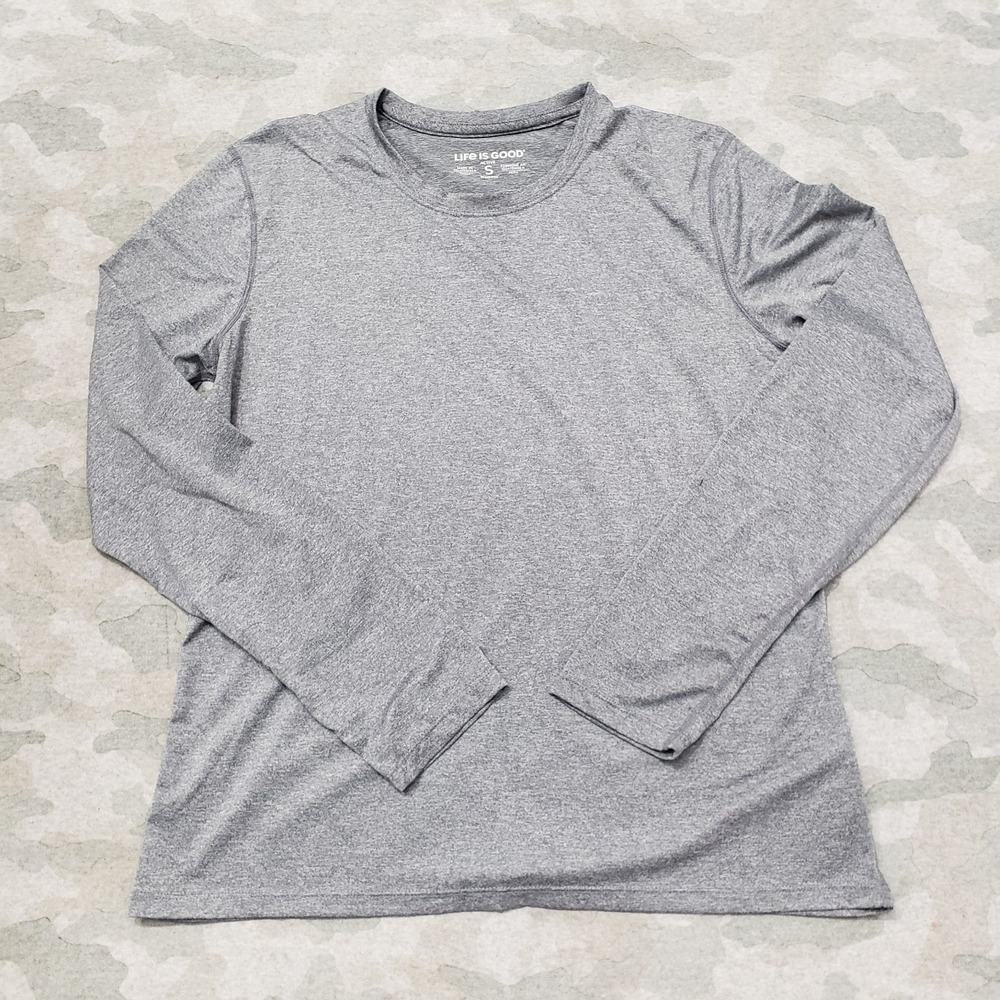 Life Is Good Top Womens Small Gray Pullover Long Sleeve